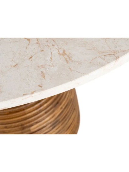 ALMA 120 X 120 mesa de comedor mármol madera de mango