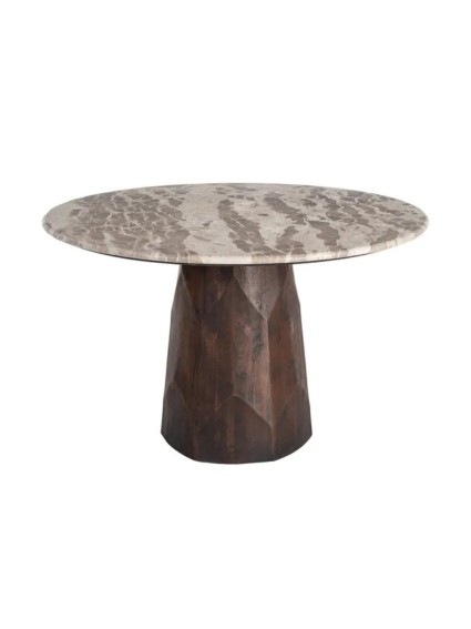 VELETA 120 X 120 mesa de comedor-madera mármol