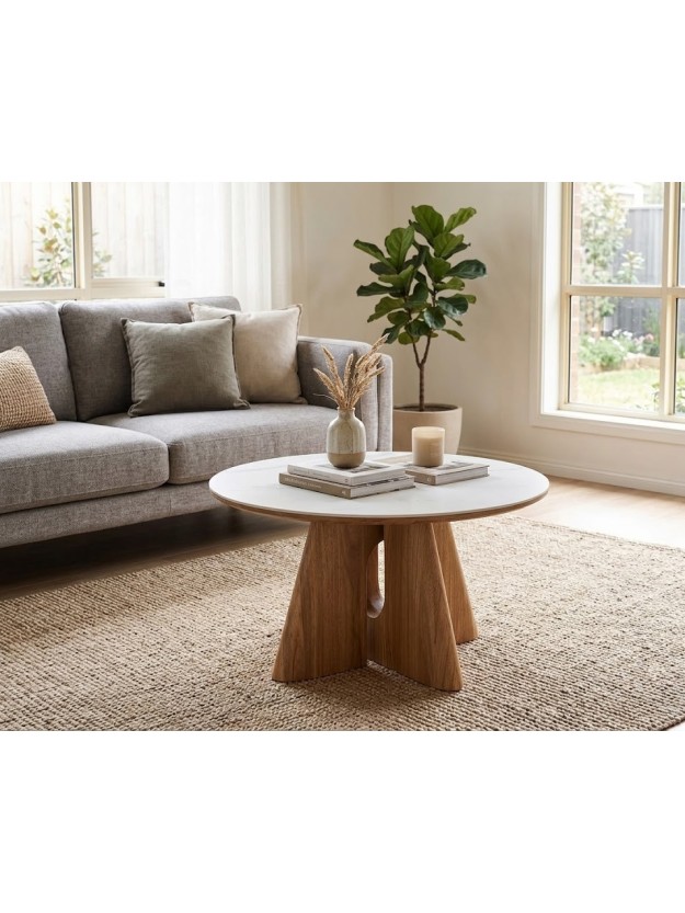 NUDO 80 X 80 mesa de centro marrón
