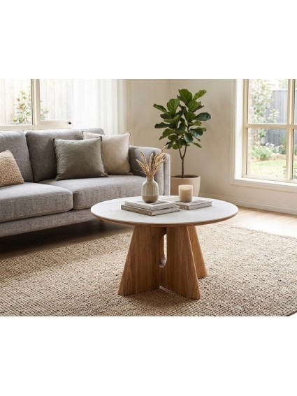 NUDO 80 X 80 mesa de centro marrón