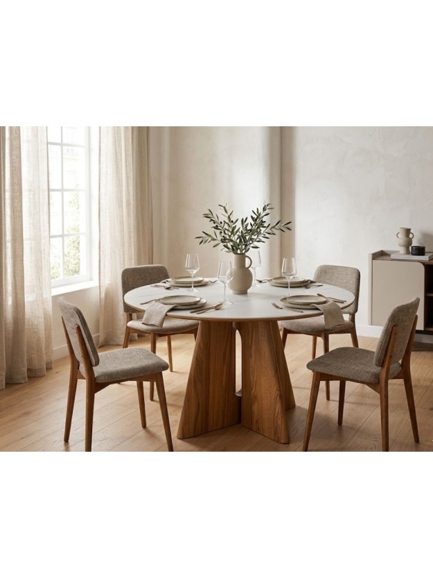 NUDO 120 X 120 mesa de comedor marrón