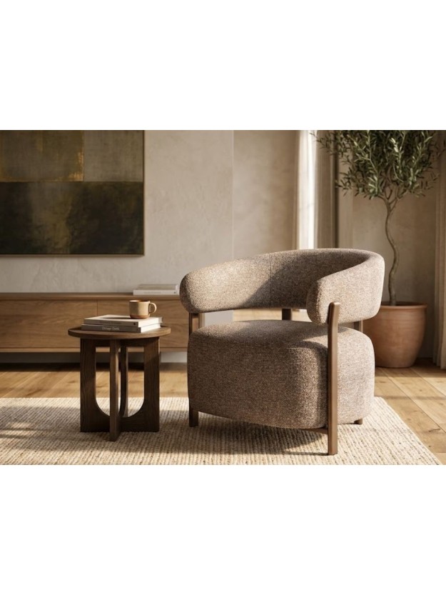 MUSA 77 X 71,50 sillón marrón tapizado metal