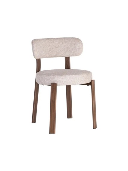 BASILEA 51 X 54  silla tapizada metal beige