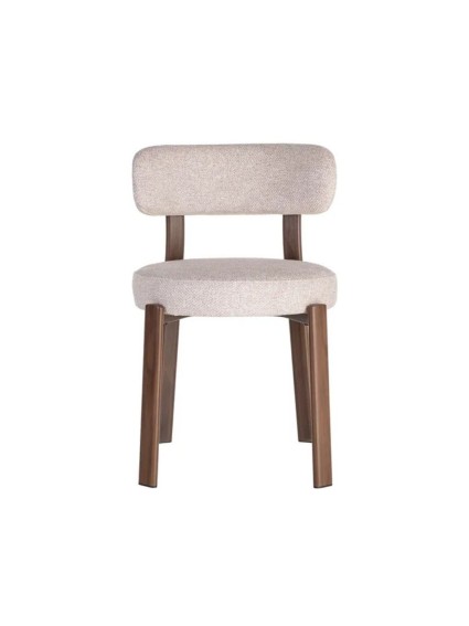 BASILEA 51 X 54  silla tapizada metal beige