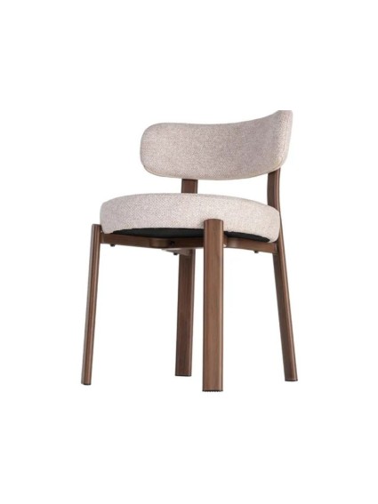 BASILEA 51 X 54  silla tapizada metal beige