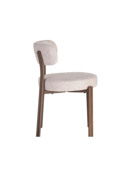 BASILEA 51 X 54  silla tapizada metal beige