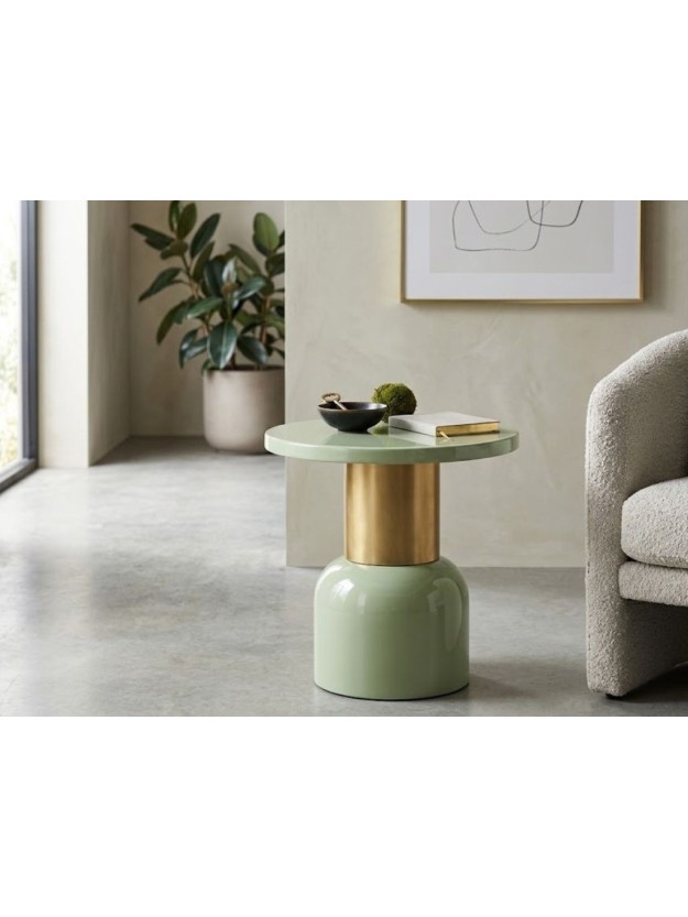 DESTELLO 51 X 51 mesita metal aguamarina