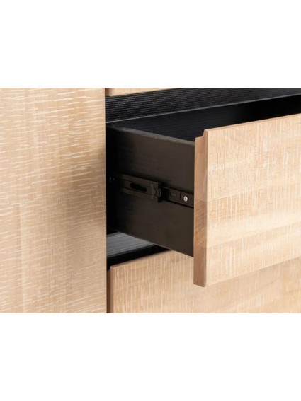 CORTEZA 200 X 40 aparador natural negro metal