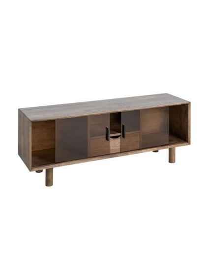 BOSCO 150 X 40 mueble TV madera cristal