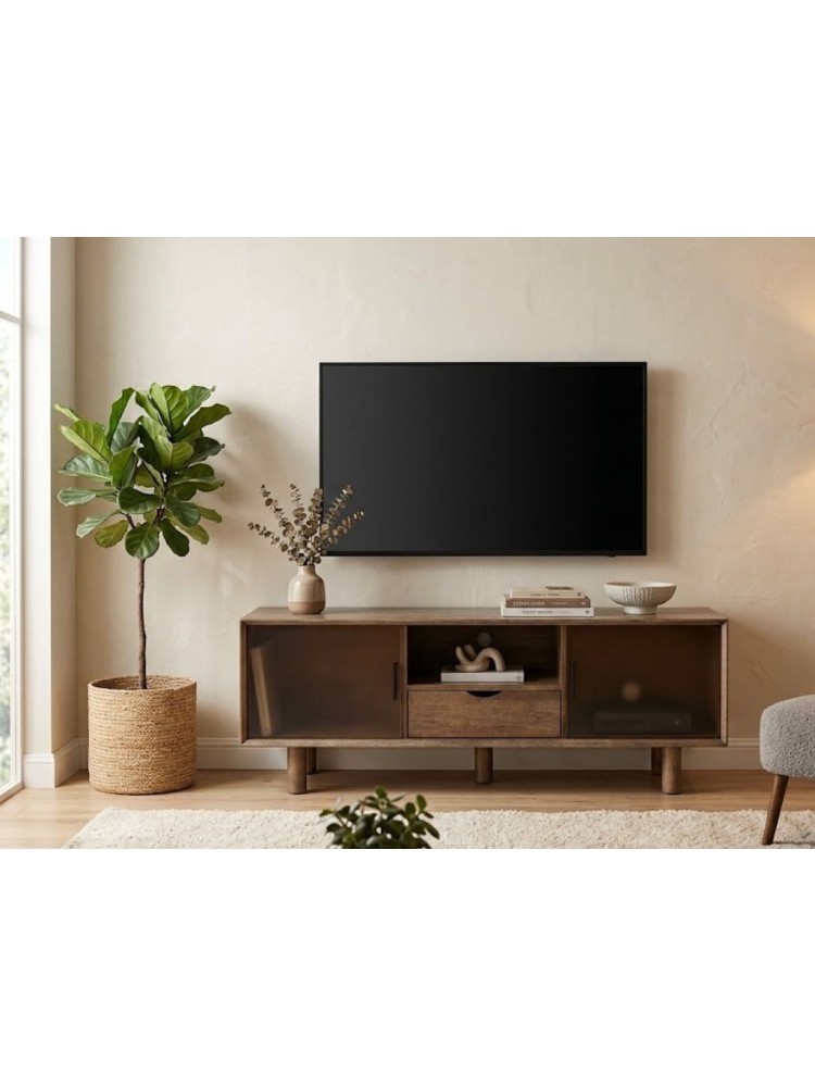 BOSCO 150 X 40 mueble TV madera cristal