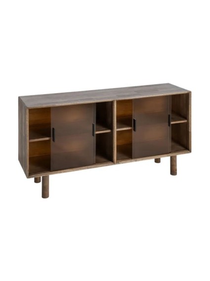 BOSCO 160 X 46 aparador madera cristal