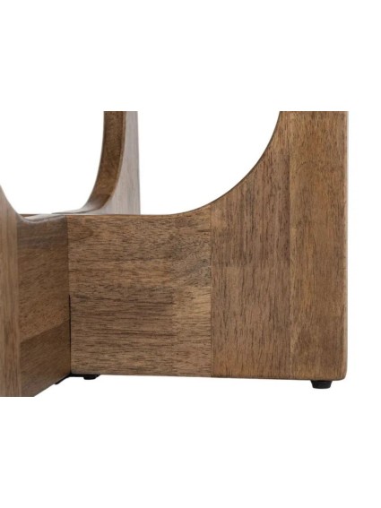 BOSCO 60 X 60 mesa de centro redonda madera cristal