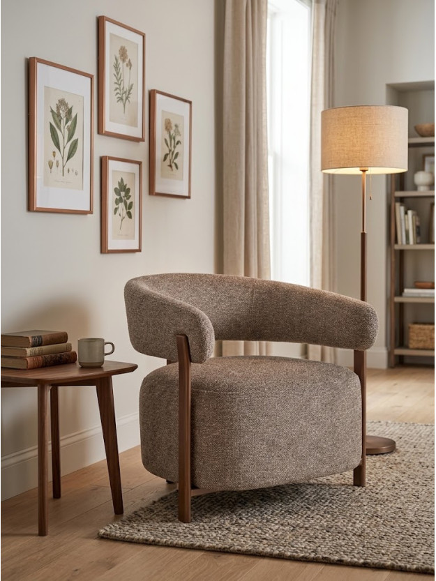 MUSA 77 X 71,50 sillón marrón tapizado metal