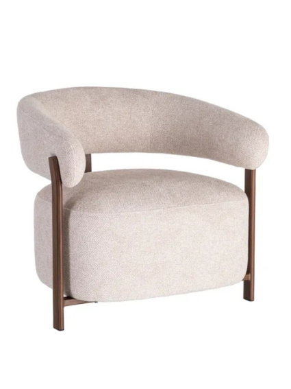MUSA 77 X 71,50 sillón beige tapizado metal