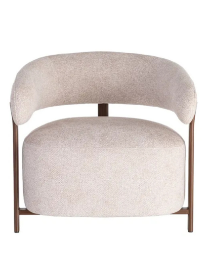 MUSA 77 X 71,50 sillón beige tapizado metal