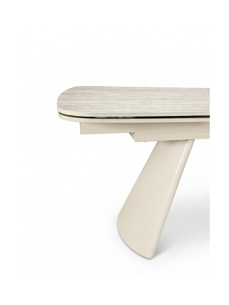 ECLIPSE 160-240X90 mesa de comedor beige metal beige