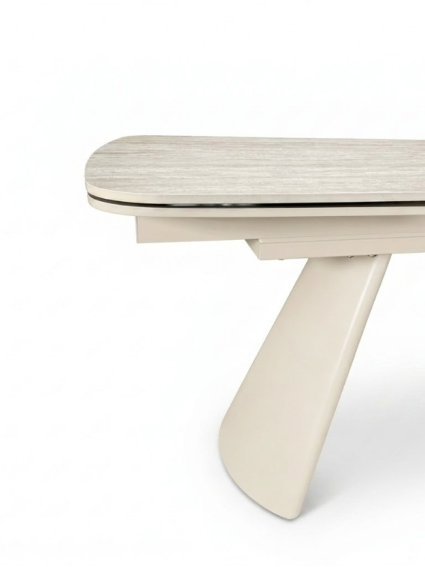 ECLIPSE 160-240X90 mesa de comedor beige metal beige