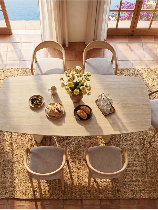 ECLIPSE 160-240X90 mesa de comedor beige metal beige