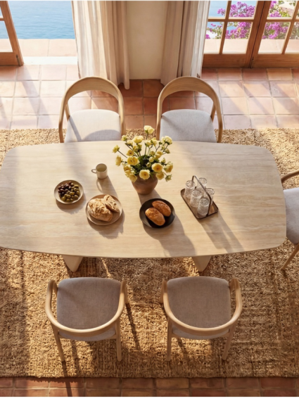 ECLIPSE 160-240X90 mesa de comedor beige metal beige
