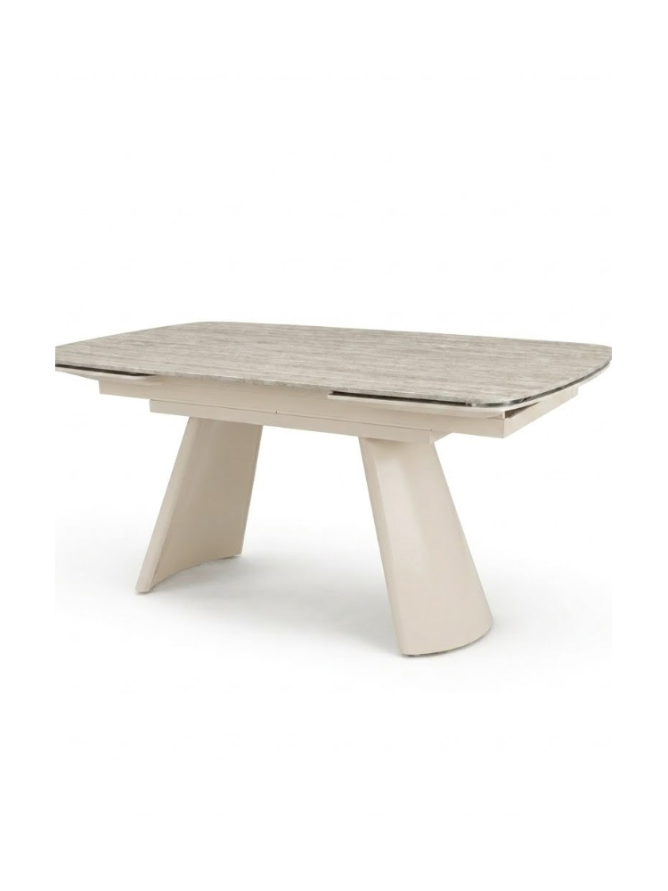 ECLIPSE 160-240X90 mesa de comedor beige metal beige