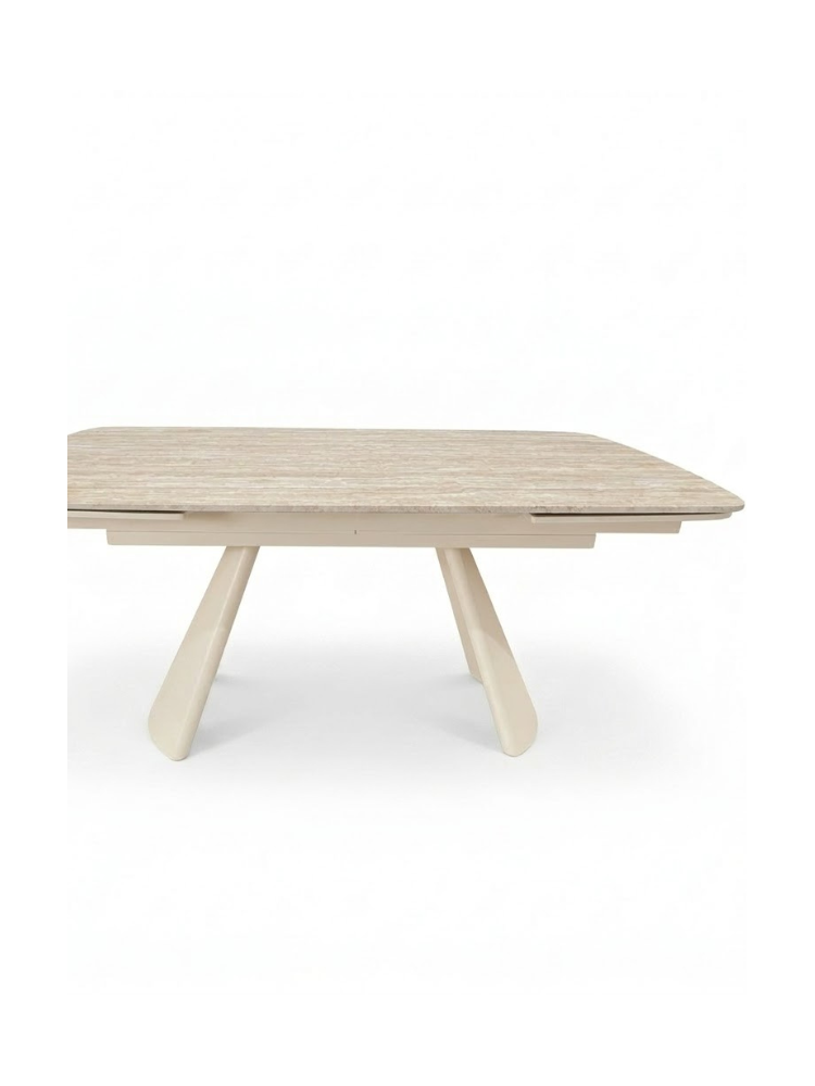 ECLIPSE 160-240X90 mesa de comedor beige metal beige