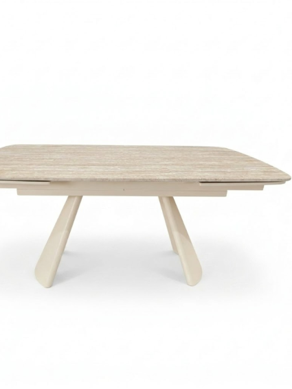 ECLIPSE 160-240X90 mesa de comedor beige metal beige
