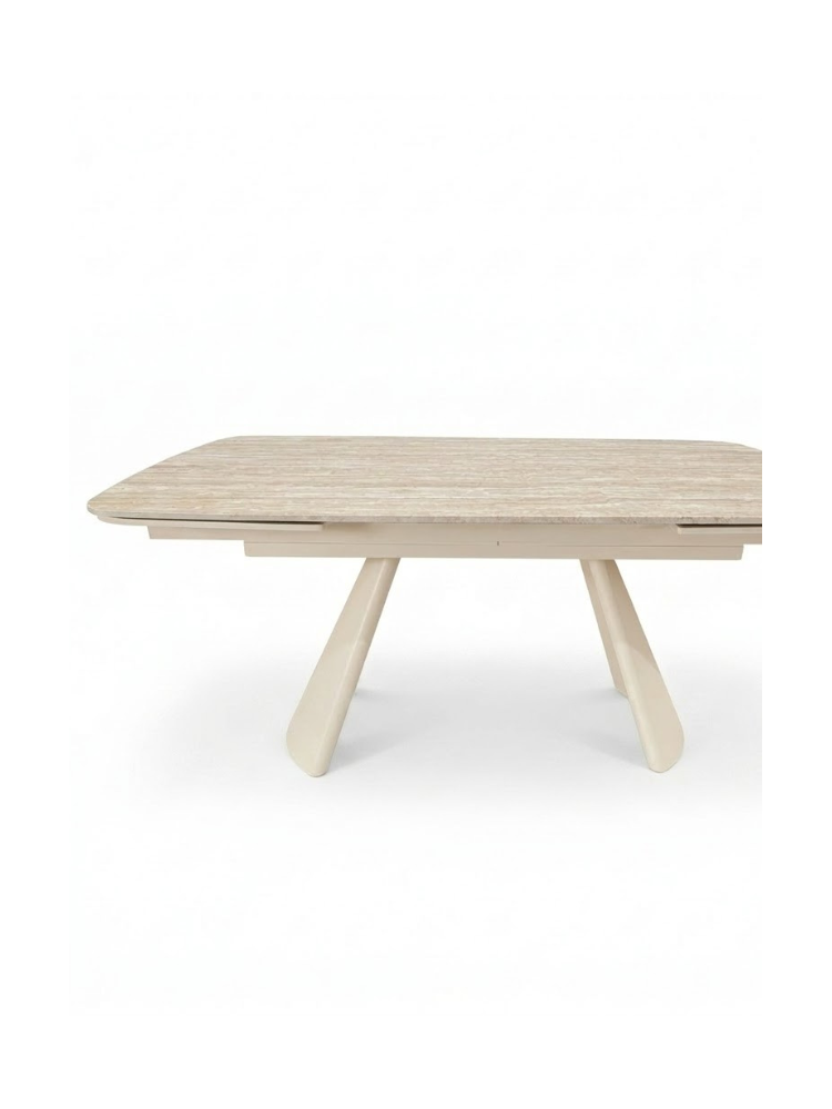 ECLIPSE 160-240X90 mesa de comedor beige metal beige