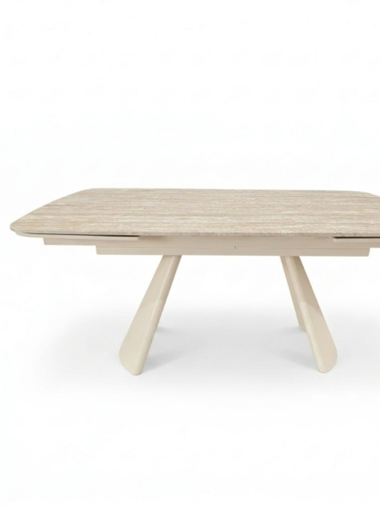 ECLIPSE 160-240X90 mesa de comedor beige metal beige