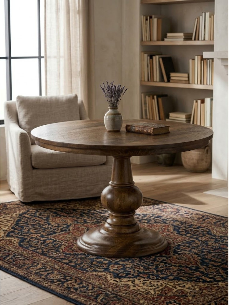 FLORA 120 X 120 mesa de comedor madera de mango
