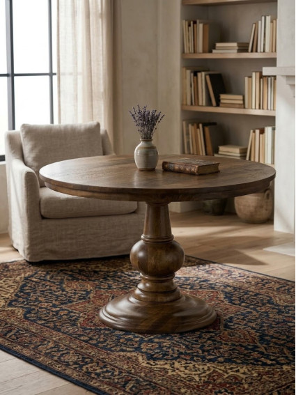 FLORA 120 X 120 mesa de comedor madera de mango