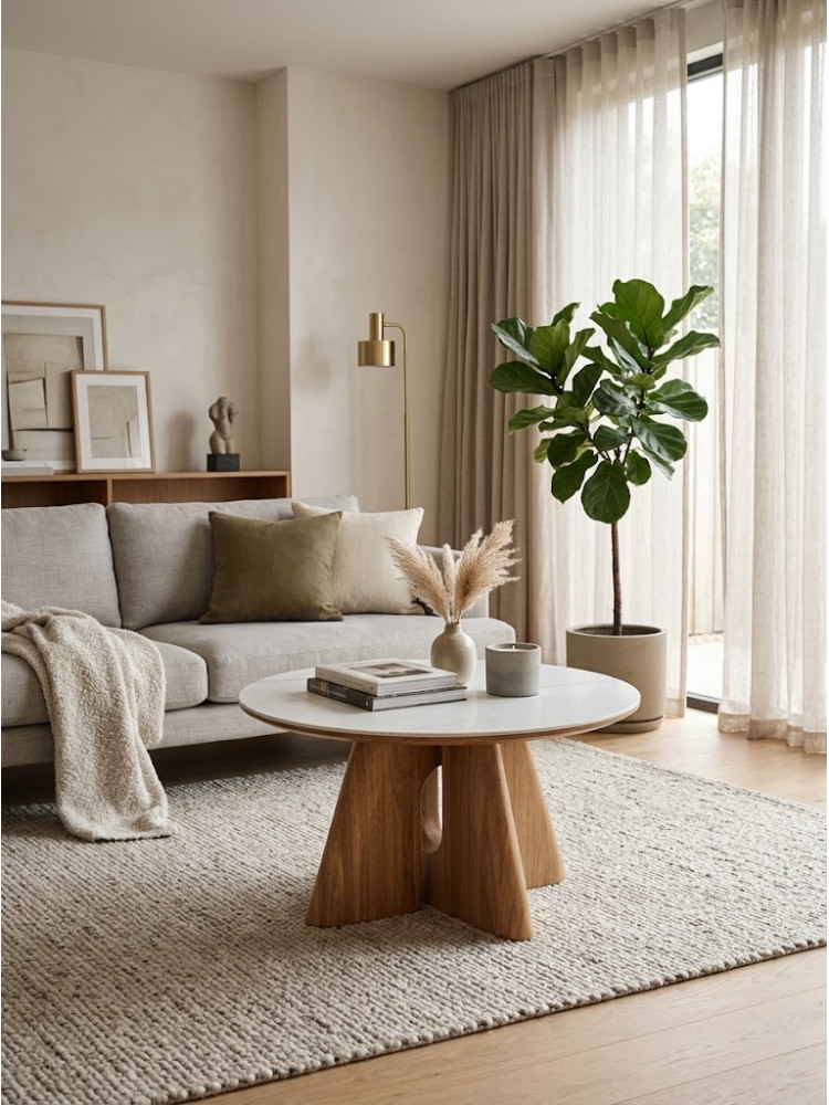 NUDO 80 X 80 mesa de centro marrón