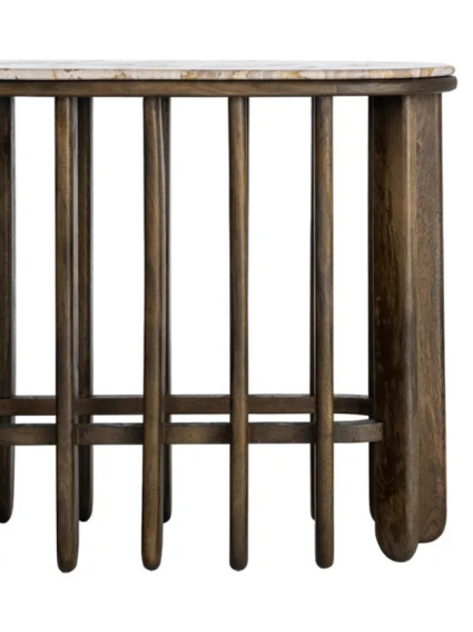 REMO 160 X 40 consola madera de mango-mármol