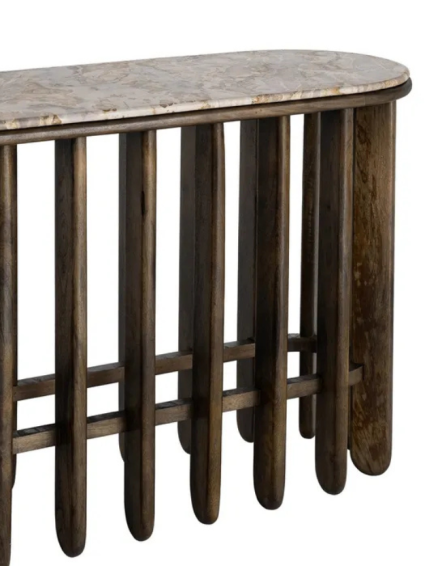 REMO 160 X 40 consola madera de mango-mármol
