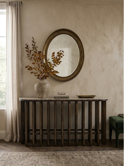 REMO 160 X 40 consola madera de mango-mármol