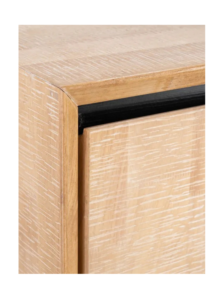 NILO 200 X 40 aparador natural negro metal