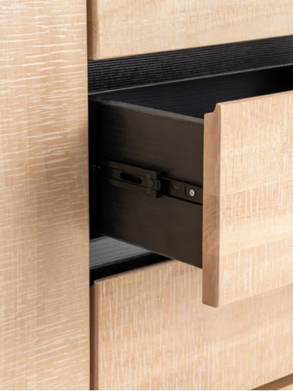 NILO 200 X 40 aparador natural negro metal
