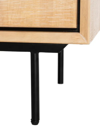 NILO 148 X 40 mueble TV natural negro metal