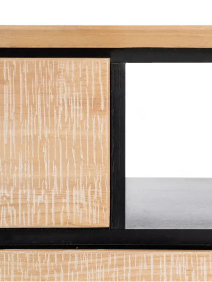 NILO 148 X 40 mueble TV natural negro metal