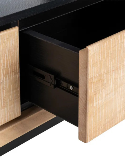 NILO 148 X 40 mueble TV natural negro metal