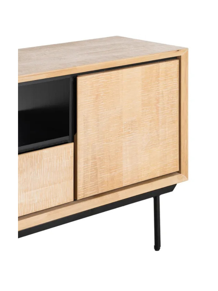 NILO 148 X 40 mueble TV natural negro metal