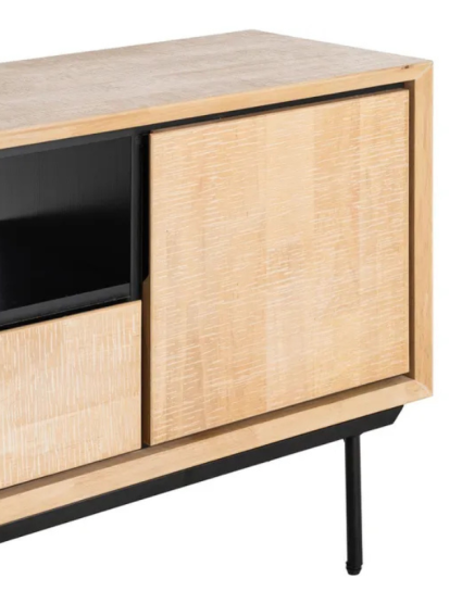 NILO 148 X 40 mueble TV natural negro metal