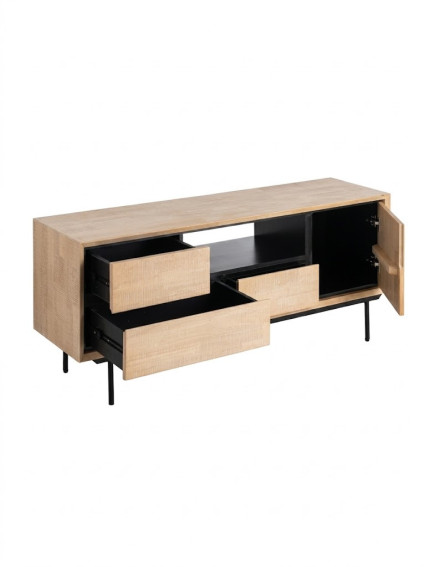 NILO 148 X 40 mueble TV natural negro metal