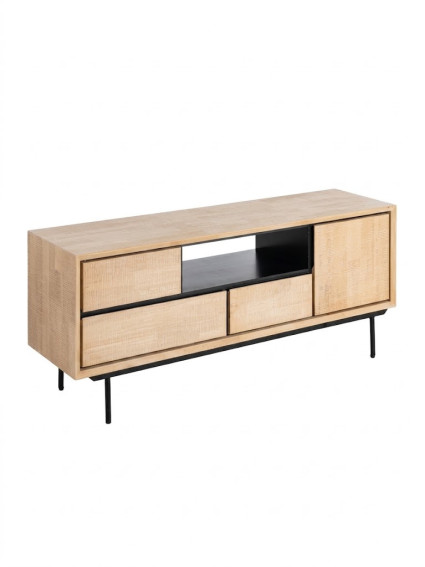 NILO 148 X 40 mueble TV natural negro metal