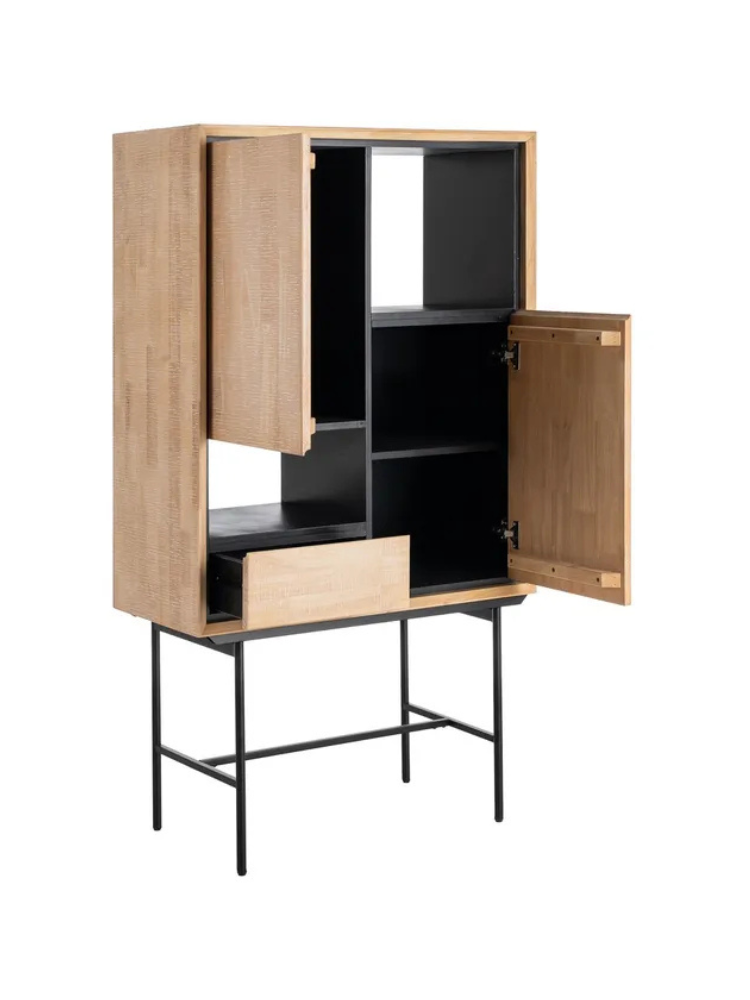 NILO 84,50 X 40 armario natural negro metal