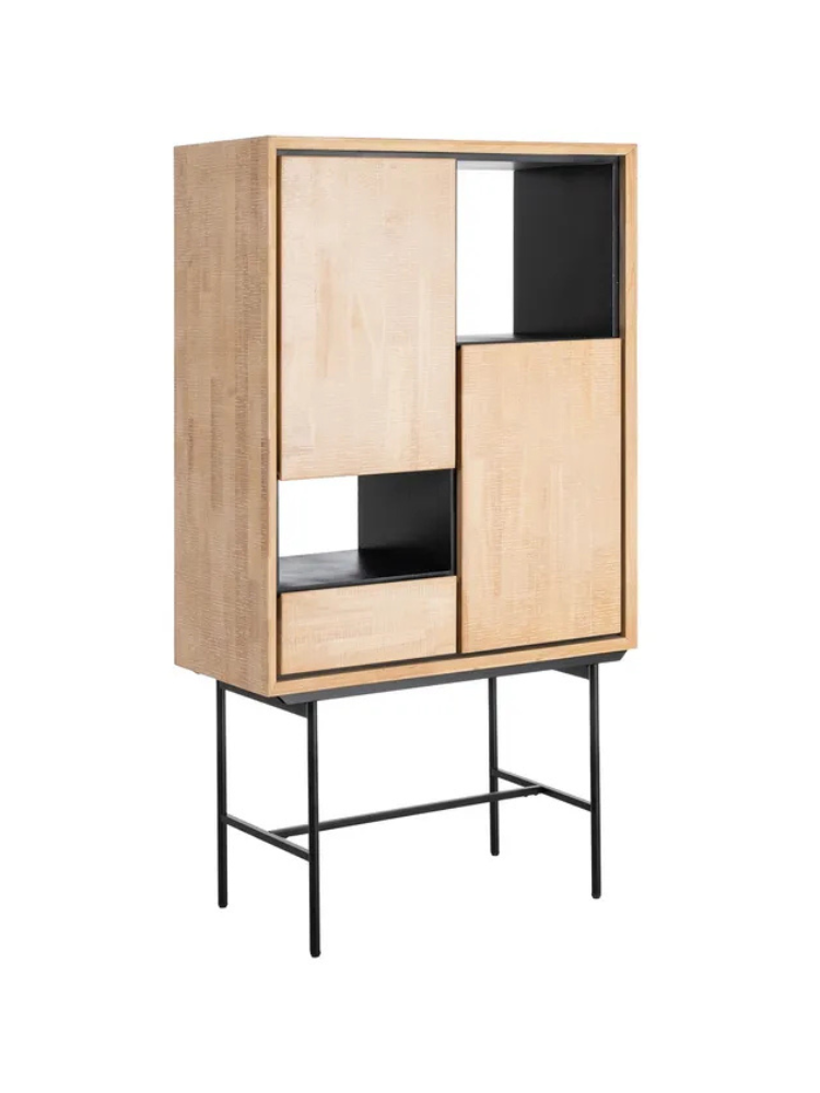 NILO 84,50 X 40 armario natural negro metal