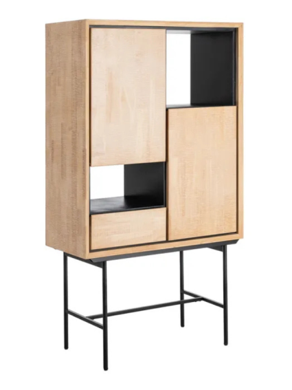 NILO 84,50 X 40 armario natural negro metal