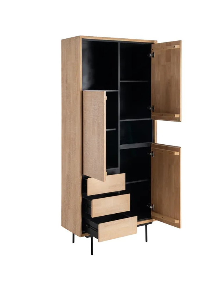 NILO 89,50 X 40 armario natural negro metal