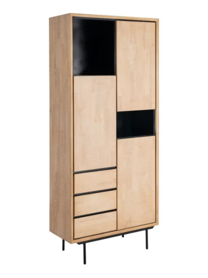 NILO 89,50 X 40 armario natural negro metal