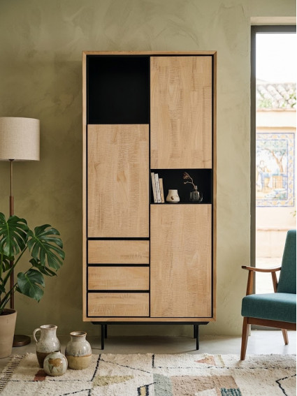 NILO 89,50 X 40 armario natural negro metal