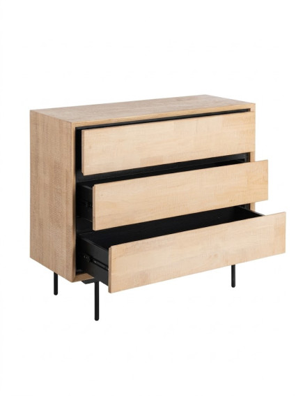 NILO 99,50 X 40 cómoda natural negro metal